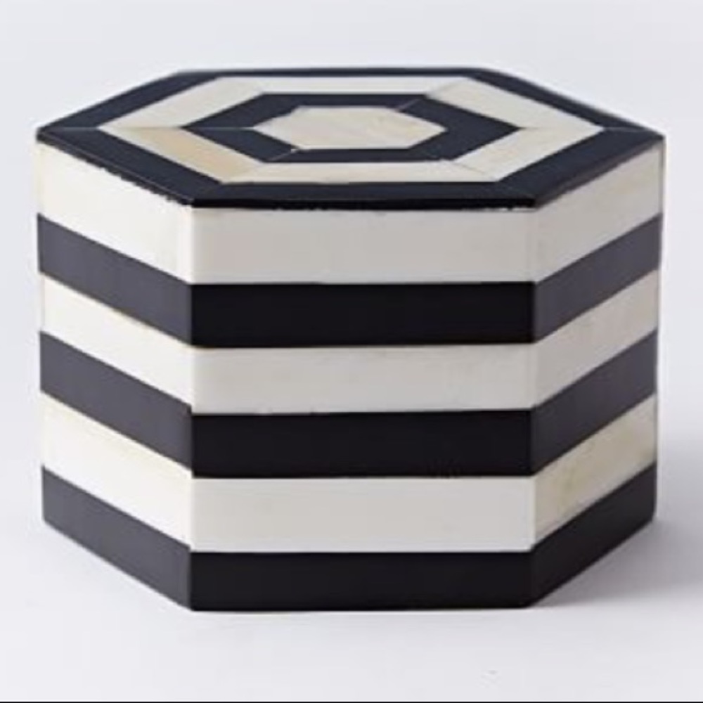 West Elm resin striped box